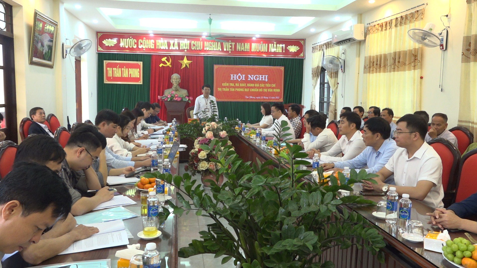Kiểm tra rà soát, đánh giá các tiêu chí xây dựng thị trấn Tân Phong đạt đô thị văn minh năm 2023